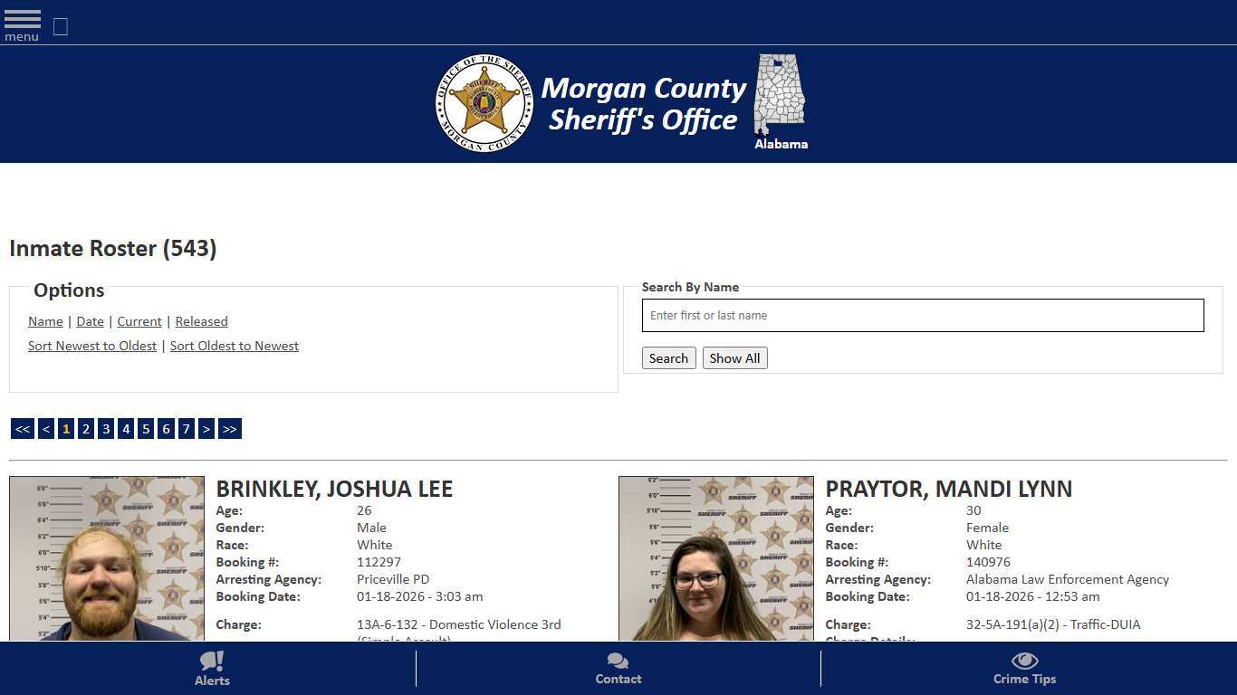 Inmate Roster - Current Inmates Booking Date Descending - Morgan County Sheriff, Alabama
